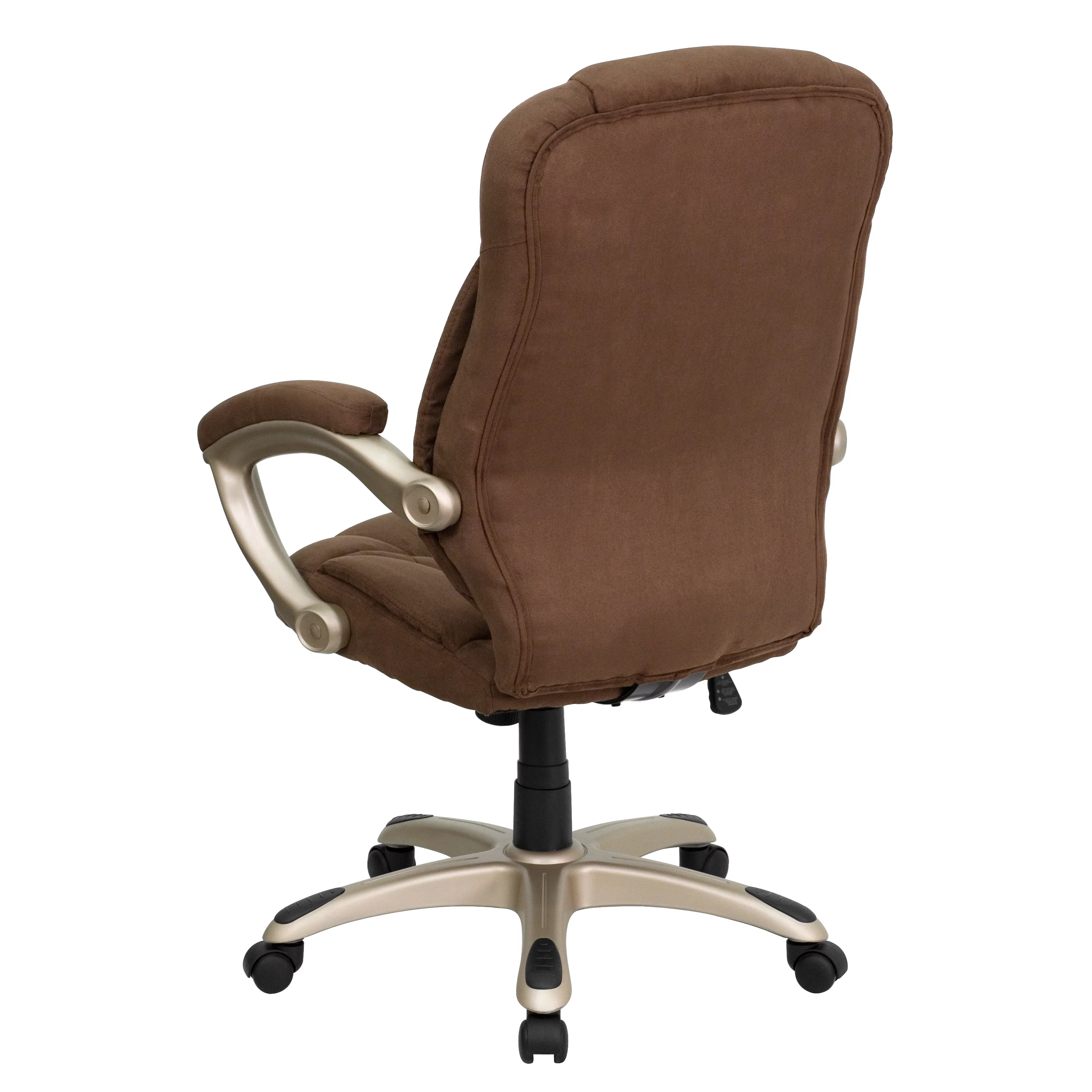 Emma + Oliver High Back Brown Microfiber Executive Swivel Ergonomic Office Chair with Arms