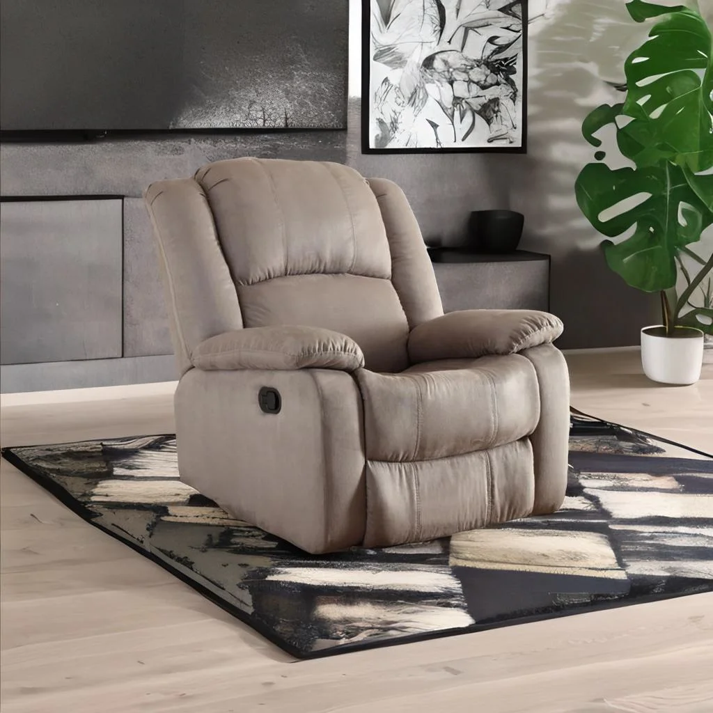 Microfiber Gliding Recliner , Gray