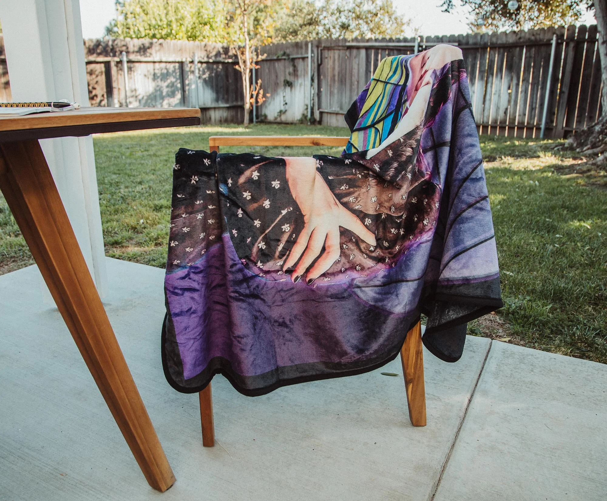 Addams Family Wednesday Signature Pose Raschel Throw Blanket | 45 x 60 Inches