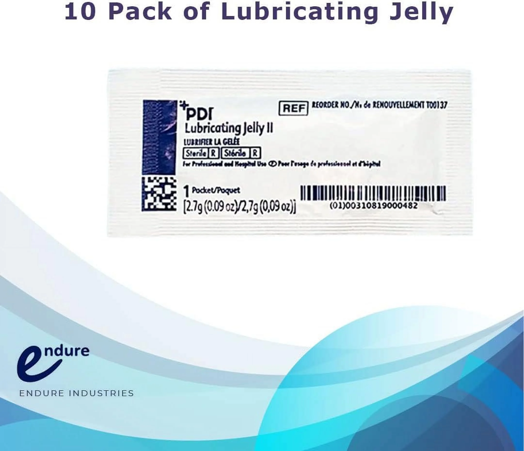 Endure Industries Naso Airway Tube with Lubricating Jelly, Box of 10 (28 FR)