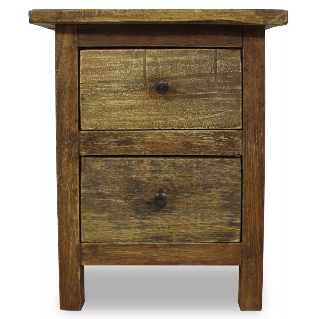 vidaXL Nightstand Solid Reclaimed Wood 15.7
