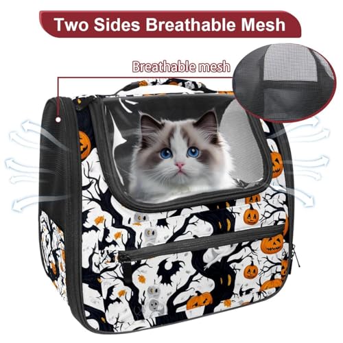 Halloween Pumpkin Pet Carrier Soft Sided Carrier for Small Medium Cats Dogs