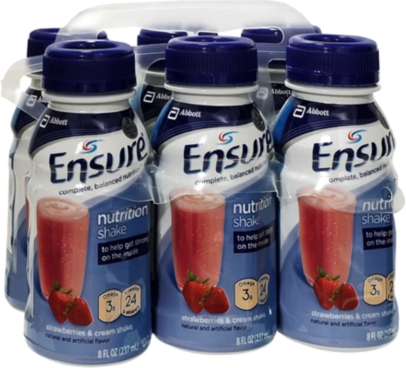 4 Pack - Ensure Strawberries & Cream Shake 48 oz