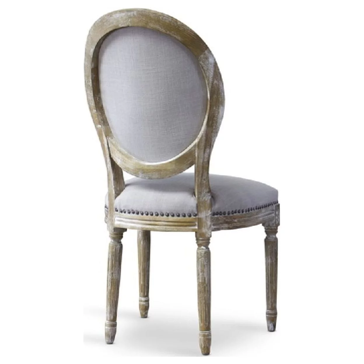 Baxton Studio Clairette Wood Traditional French Accent Chair-Round