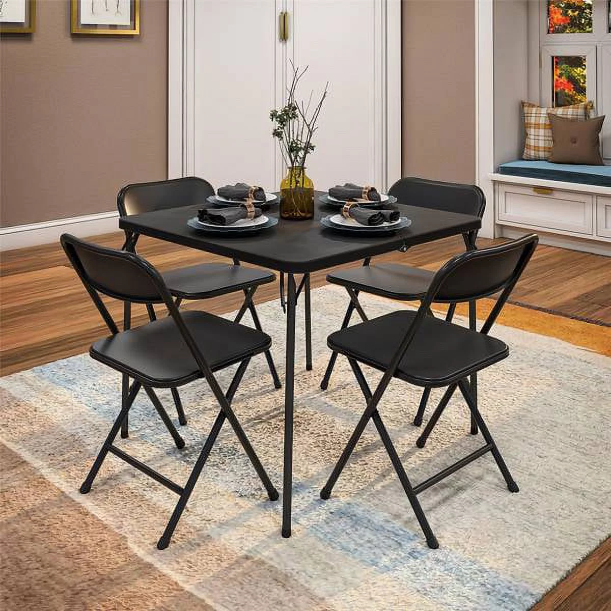 Cosco 5-Piece Solid Resin Folding Table and Chair Dining Set