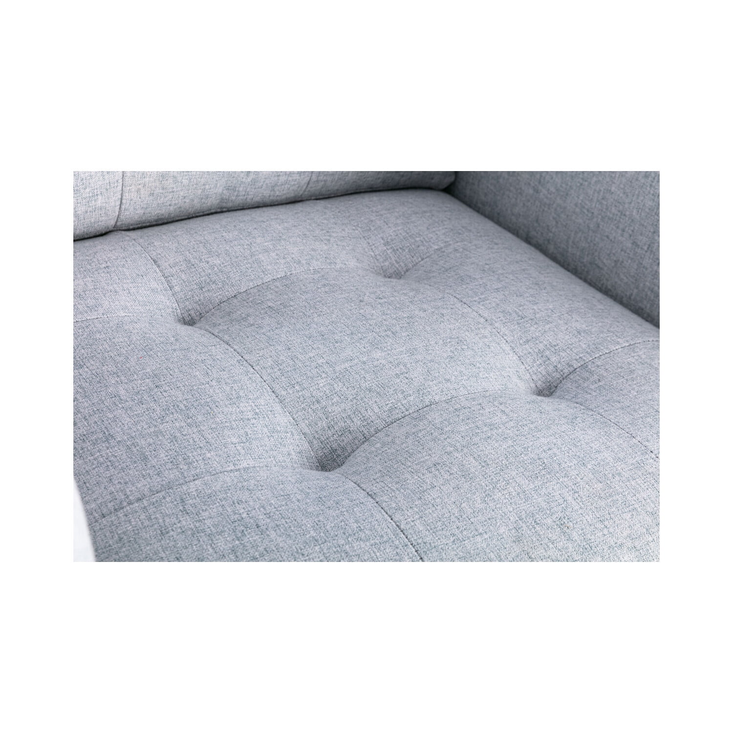 Blissful Nights Mediterranean Magic Linen Fabric Loveseat With Metal Legs, Side Pockets, And Pillows