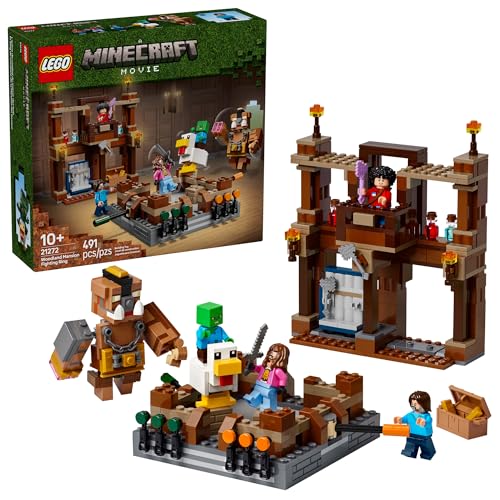 LEGO Minecraft Woodland Mansion Fighting Ring - Building Toy for Kids Age 10+ - Includes Steve, Garrett, & Henry Minecraft Figures, Plus a Chicken Jockey & More - Birthday Gift Idea for Fans - 21272