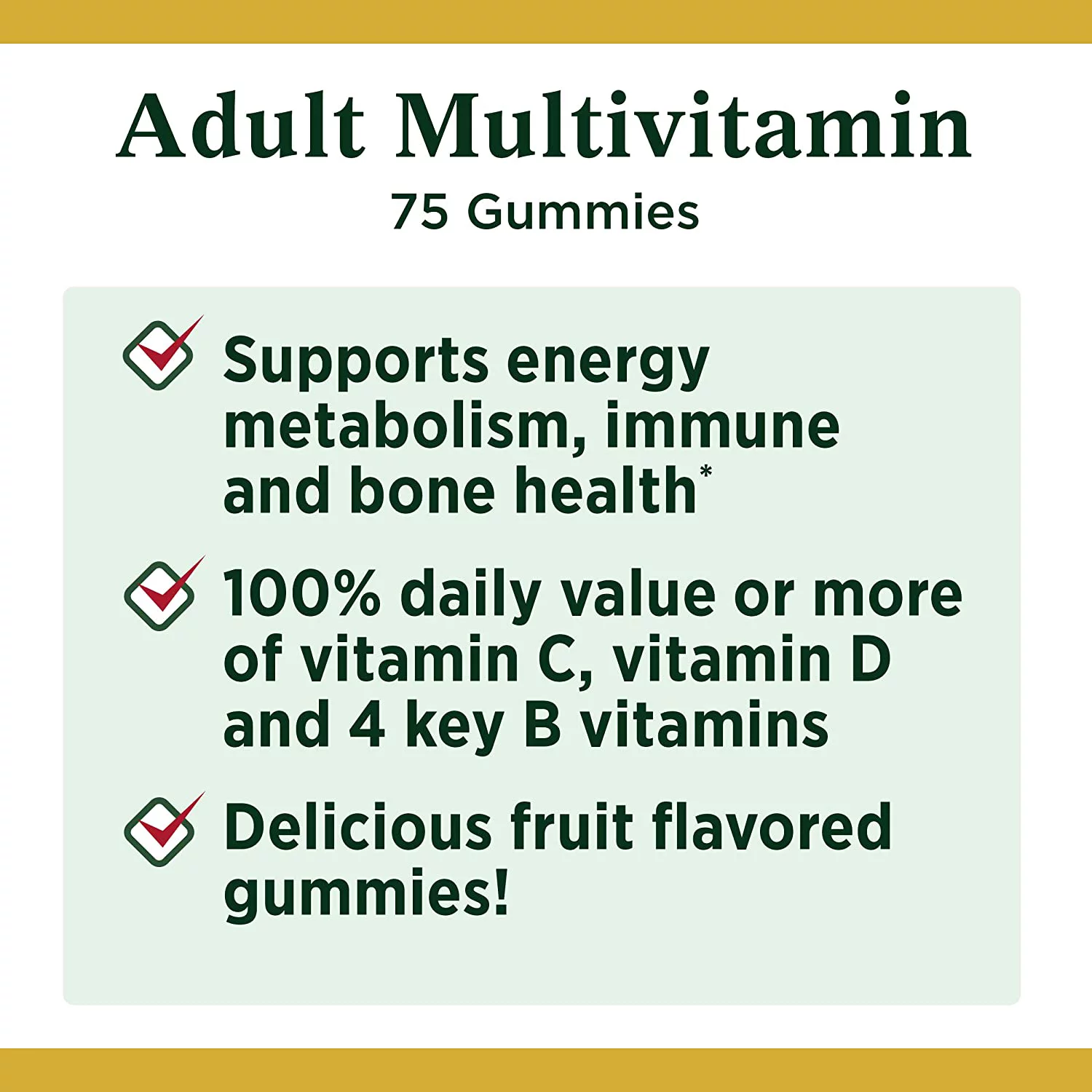 Nature's Bounty Adult Multivitamin Gummies 75 Each (Pack of 2)