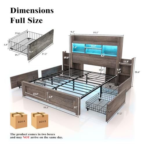 Queen Bed Frame with 49.6