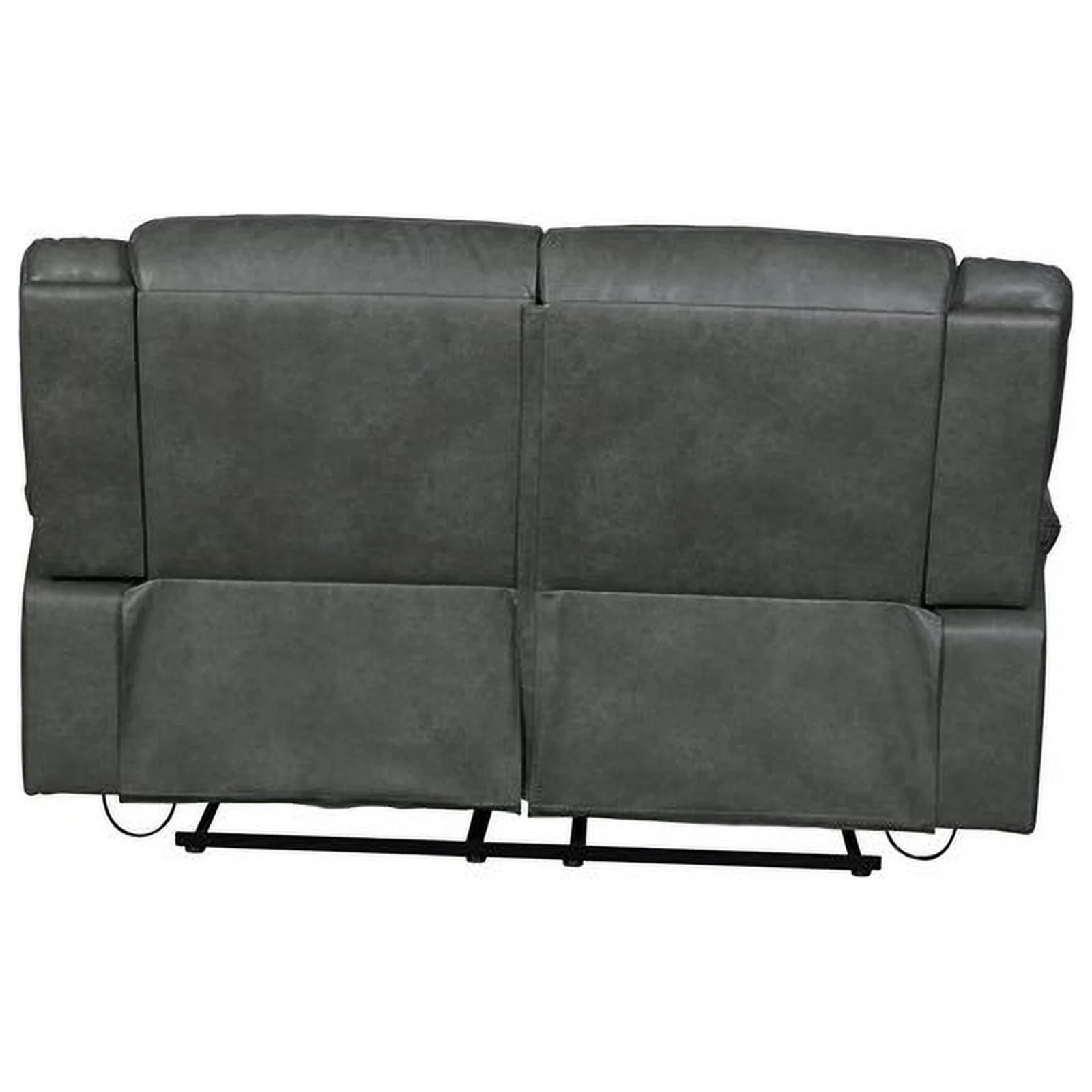 Titan Furnishings Transitional Faux Leather Reclining Sofa Set in Gray