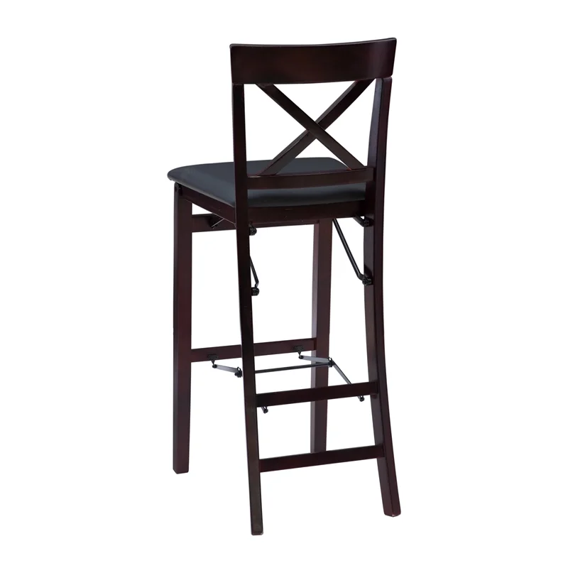 Linon Triena X Back Folding Bar Stool, 30 inch Seat Height
