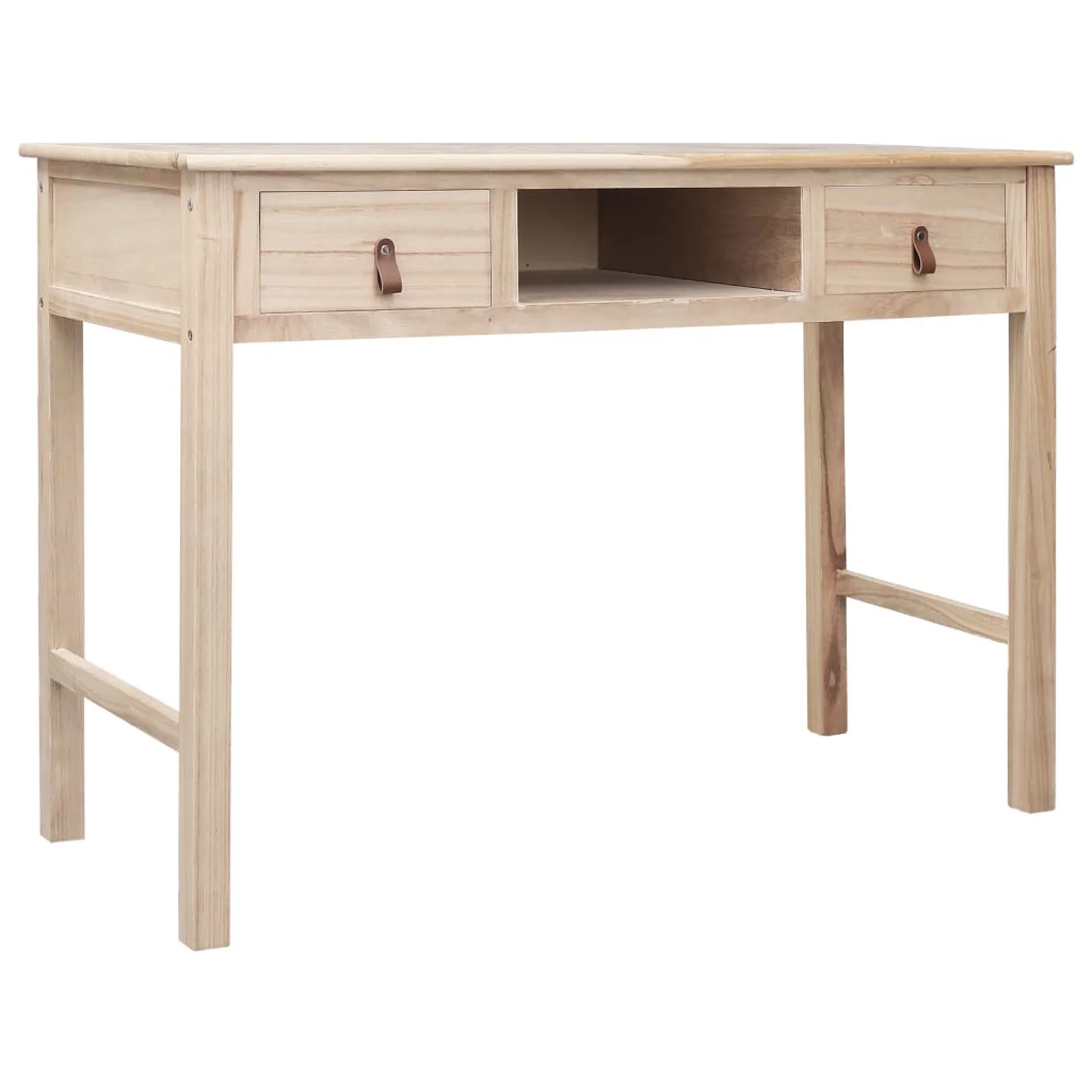 Anself Writing Desk with 2 Storage Drawers and Open Compartment Wood Study Table Wooden Computer Desk Console Table Home Office Furniture 43.3 x 17.7 x 29.9 Inches (L x W x H)