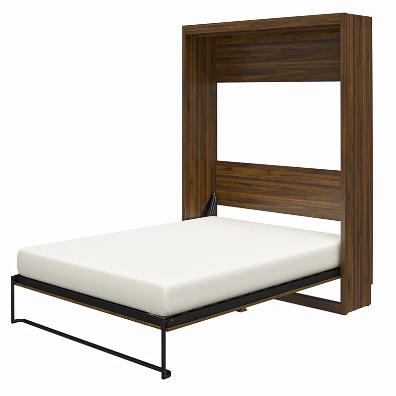 Bowery Hill Transitional Engineered Wood Brown Full Murphy Wall Bed