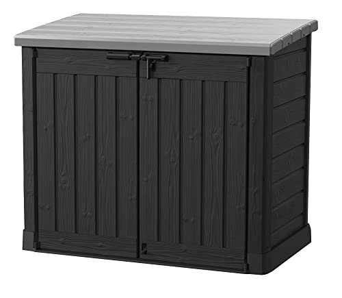 Keter Store-It-Out Prime 4.3 x 3.7 ft. Outdoor Resin Storage Shed with Easy Lift Hinges, Perfect for Yard Tools, Pool Floats and Garden Accessories, Black