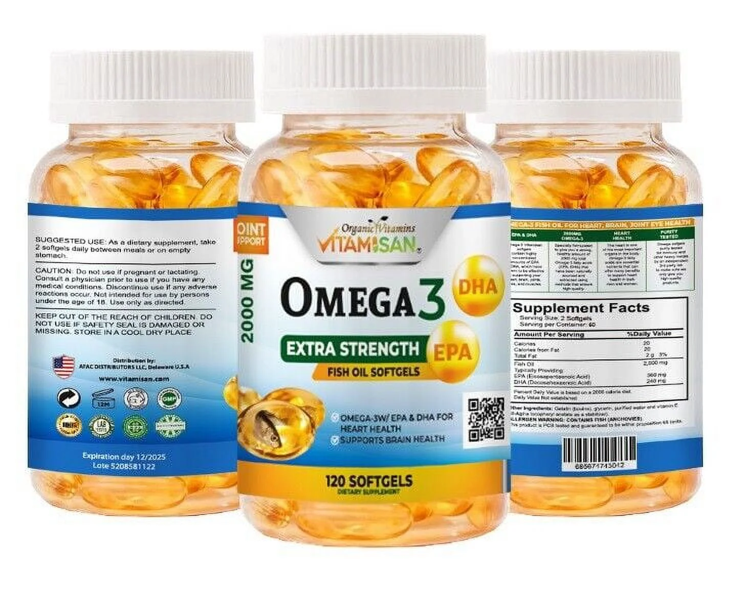 OMEGA 3 xl sofgels 2000mg 120 Softgels FISH OIL
