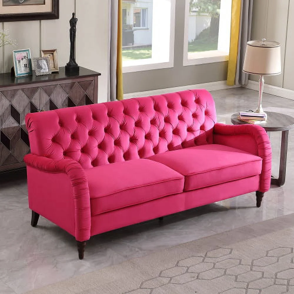 rose red Chesterfield;3 seater ,modern sofa