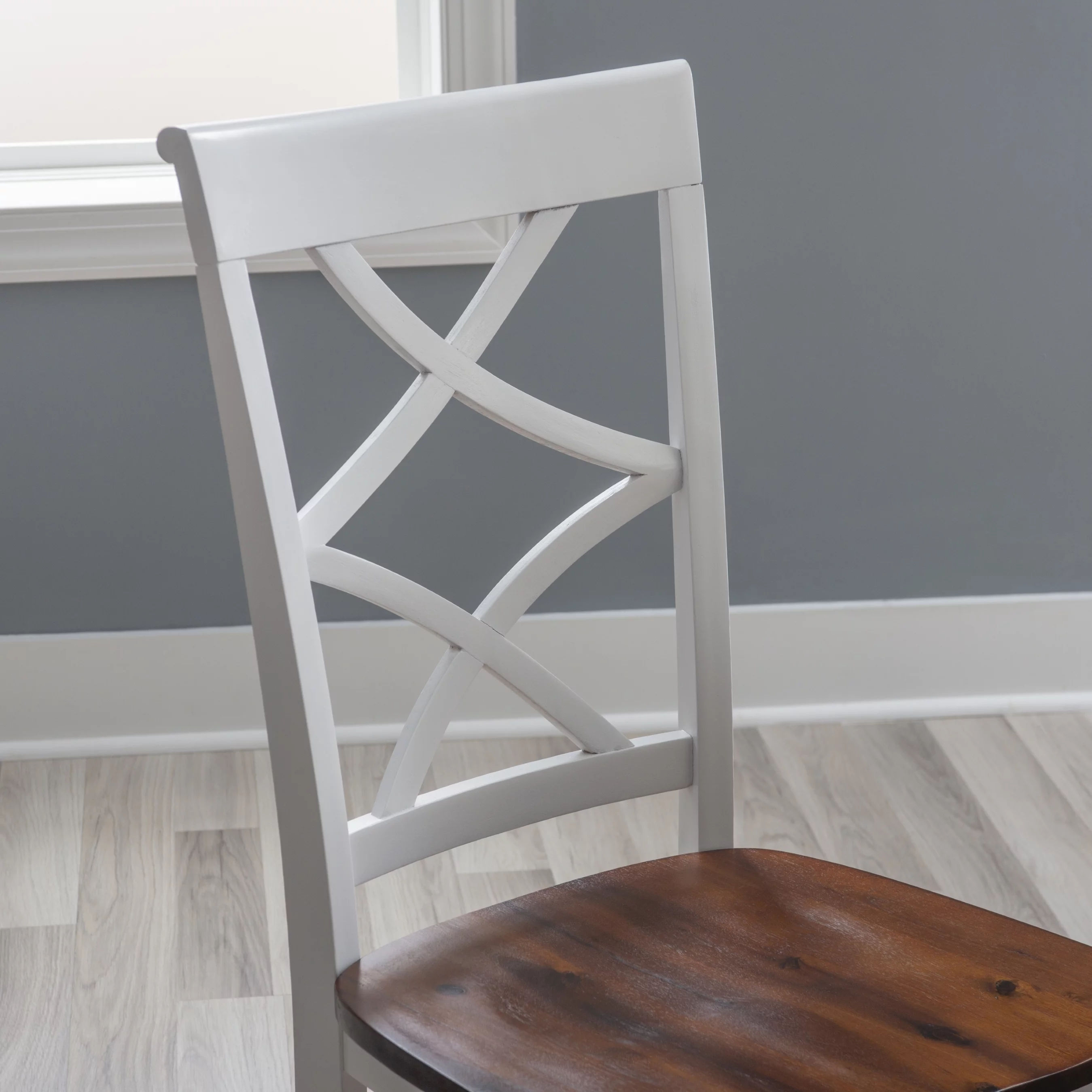 Harrison 5-Piece Dining Set, Cherry and White