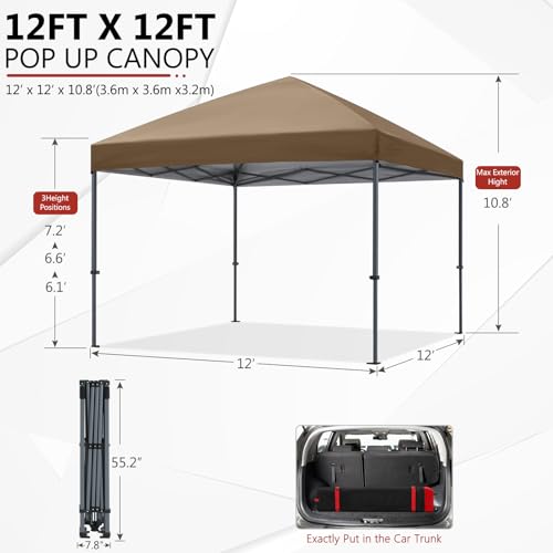 ABCCANOPY Pop Up Canopy - Outdoor Patio Portable Canopy Tent Heavy Duty for Backyard and Deck with 4 Sandbags(White, 10x10)