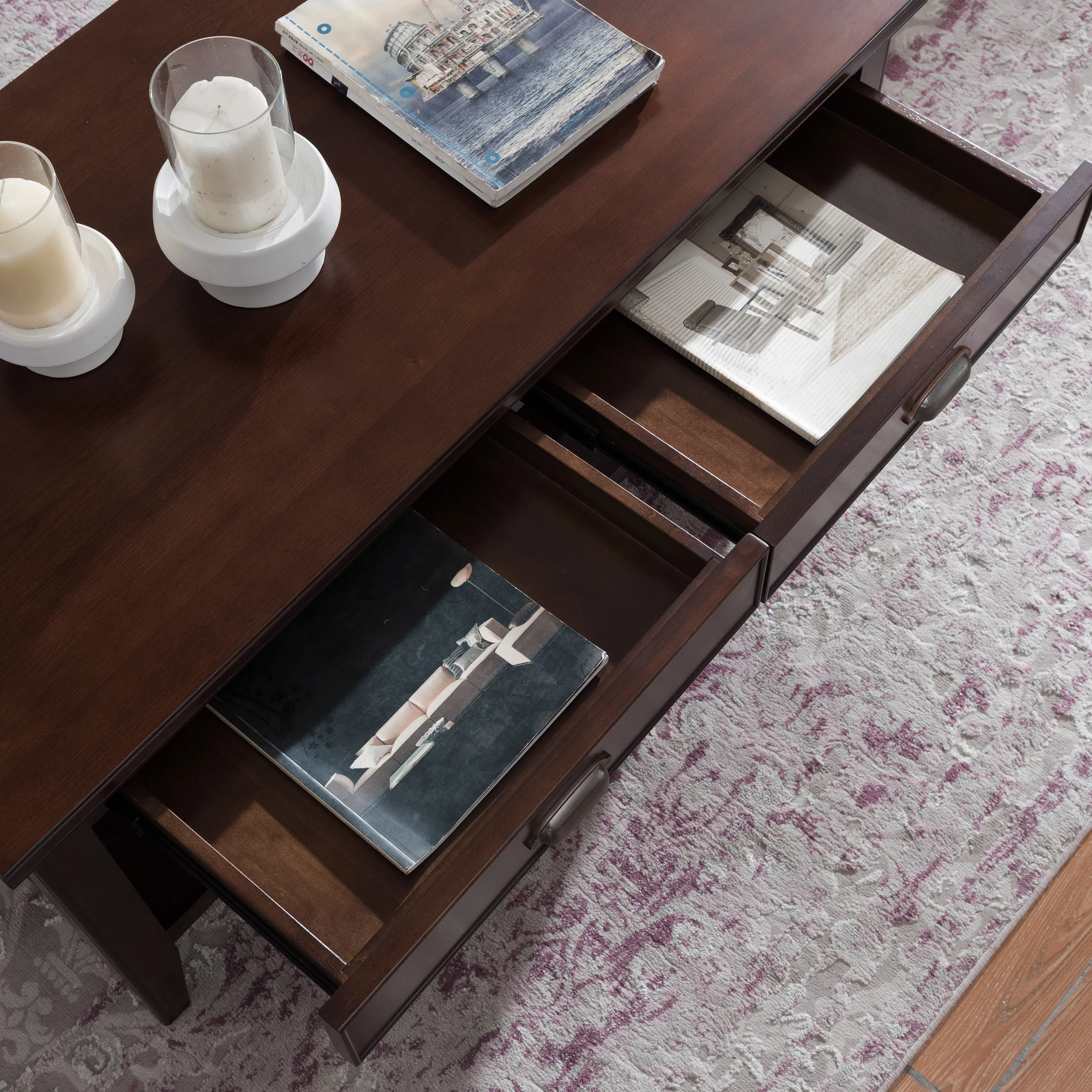 Laurent Coffee Table in Chocolate Cherry