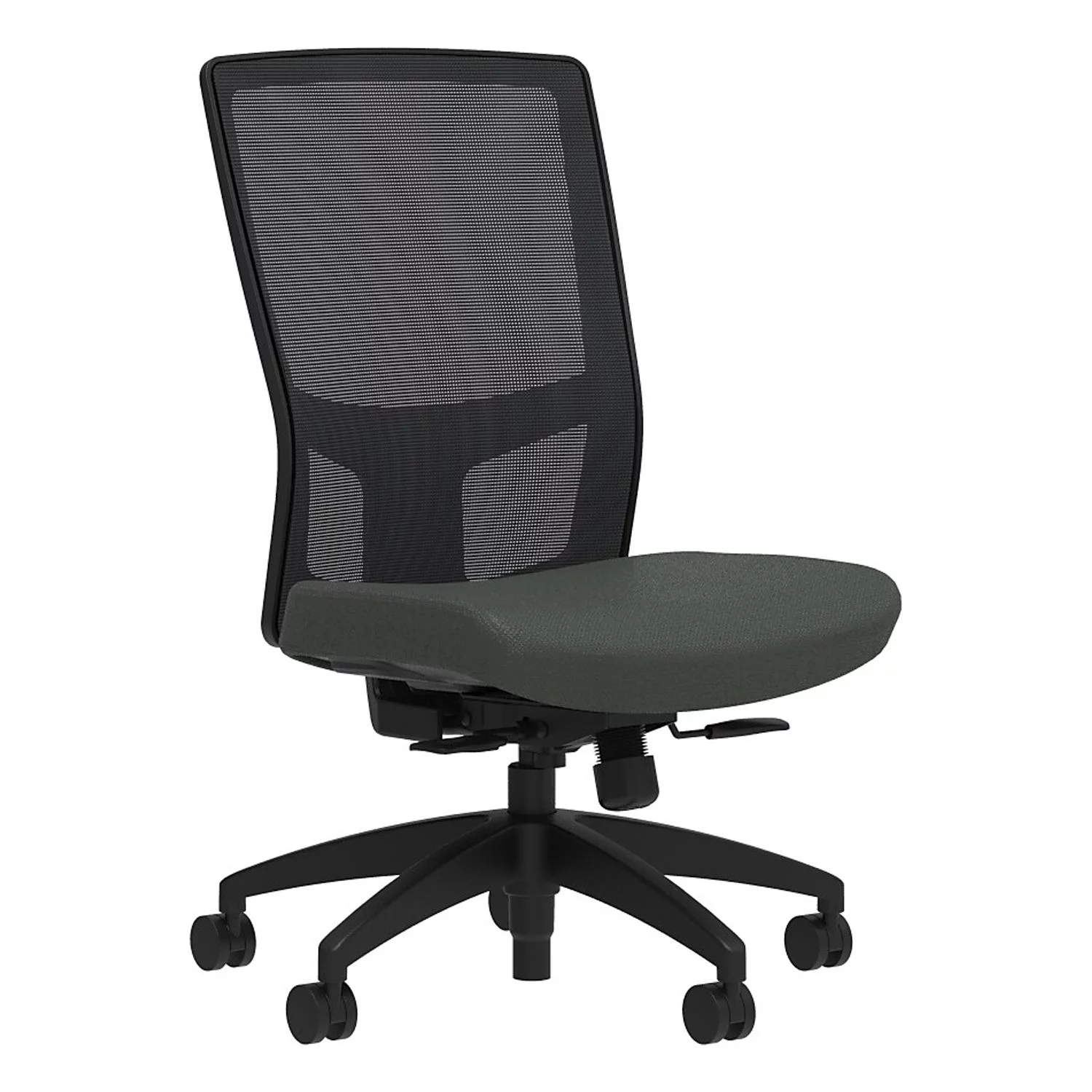 Union & Scale Fabric Task Chair Iron Ore Integrated Lumbar Armless 52283
