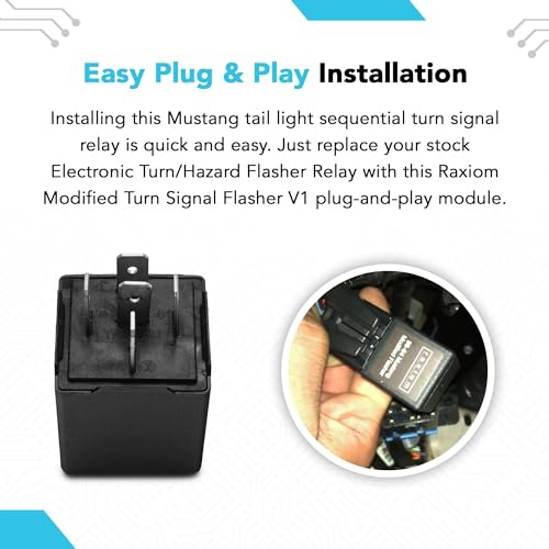 Raxiom Tail Light Sequencer Harness Kit with Tuning Plug and Play Wire Fits Mustang 1996-2004 Excluding 1999-2001 Cobra