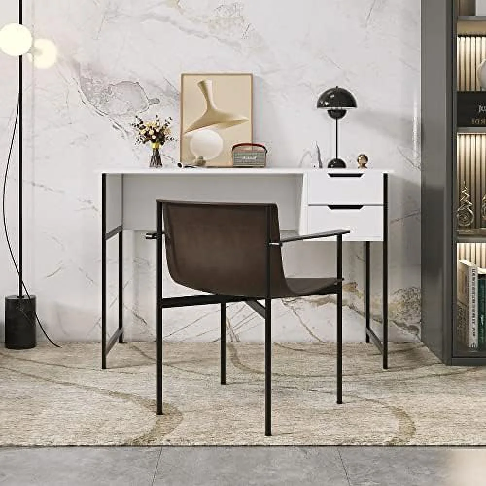 xrboomlife Small Computer Desk with Drawer Home Office Desks for Small Spaces  39.4 Inch Writing Desk Work Desk PC Table Study Desk  Modern Simple Style Laptop Desk for Bedroom