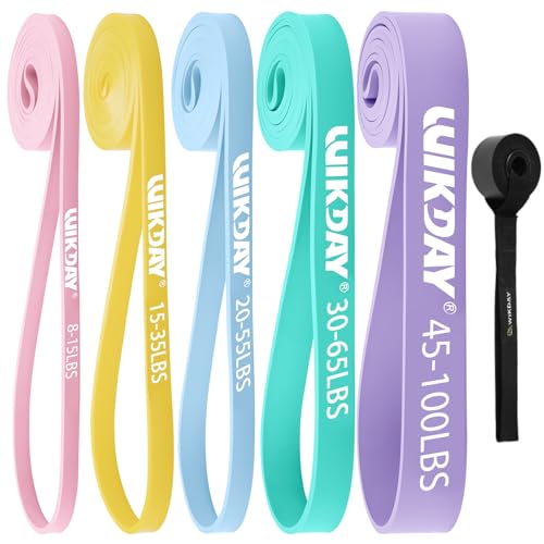 Resistance Bands, Pull Up Bands, Workout Bands for Exercise, Thick Heavy Resistance Band Set with Door Anchor, Elastic Bands for Body Stretching, Crossfit Training at Home/Gym Men & Women Women