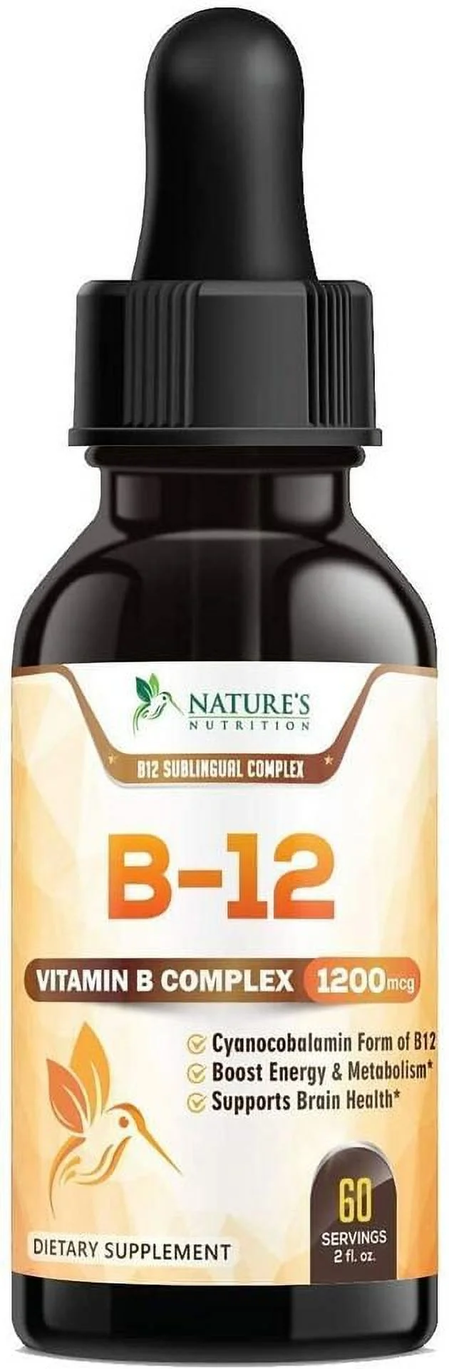 Vitamin B12 Sublingual Liquid Drops 1200mcg 2 OZ