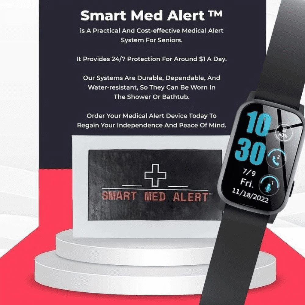 Medical Alert 4G Cellular Rectangular Smart Watch