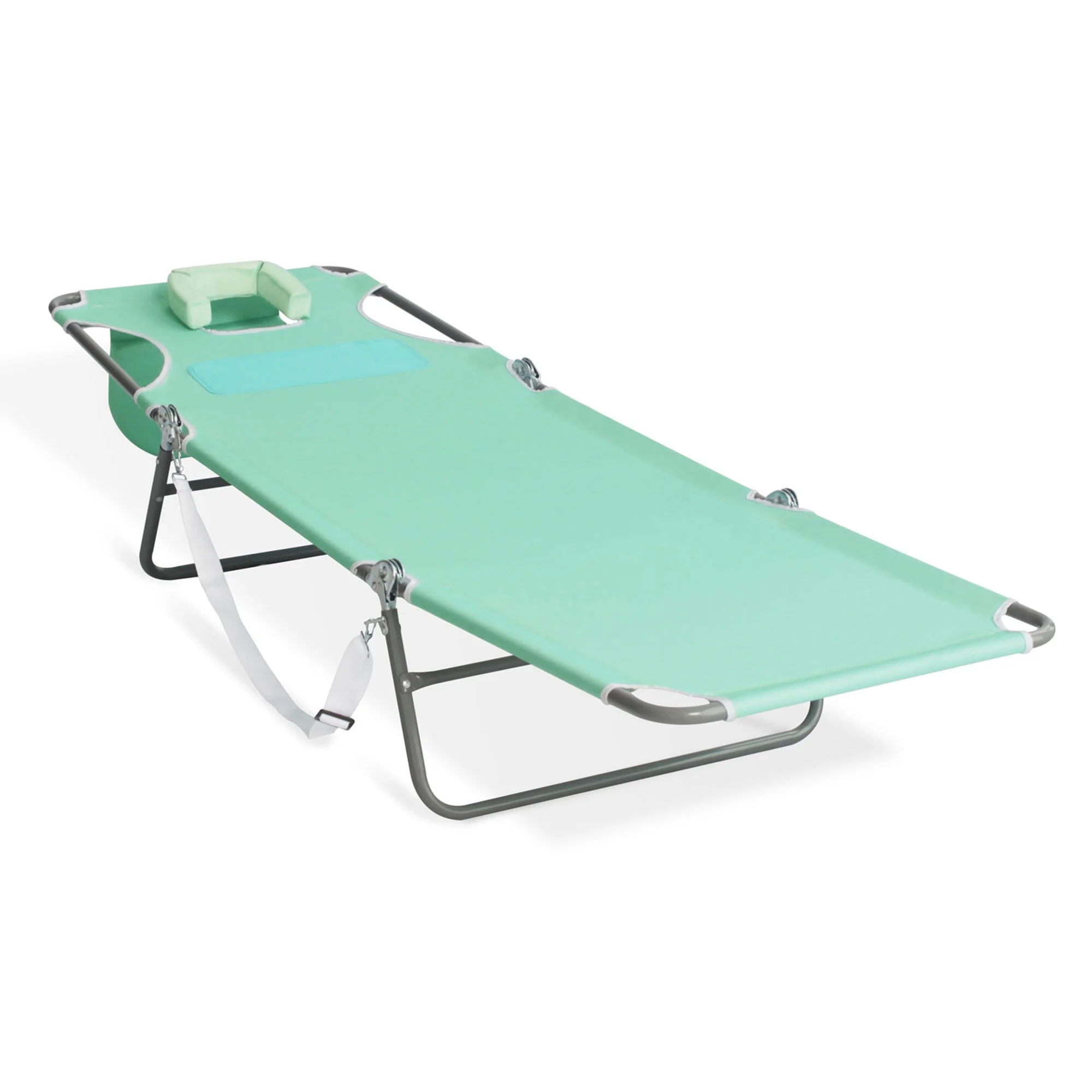 Ostrich Chaise Sunbathing Poolside Beach Chair w/Recliner Pool Chair, Teal