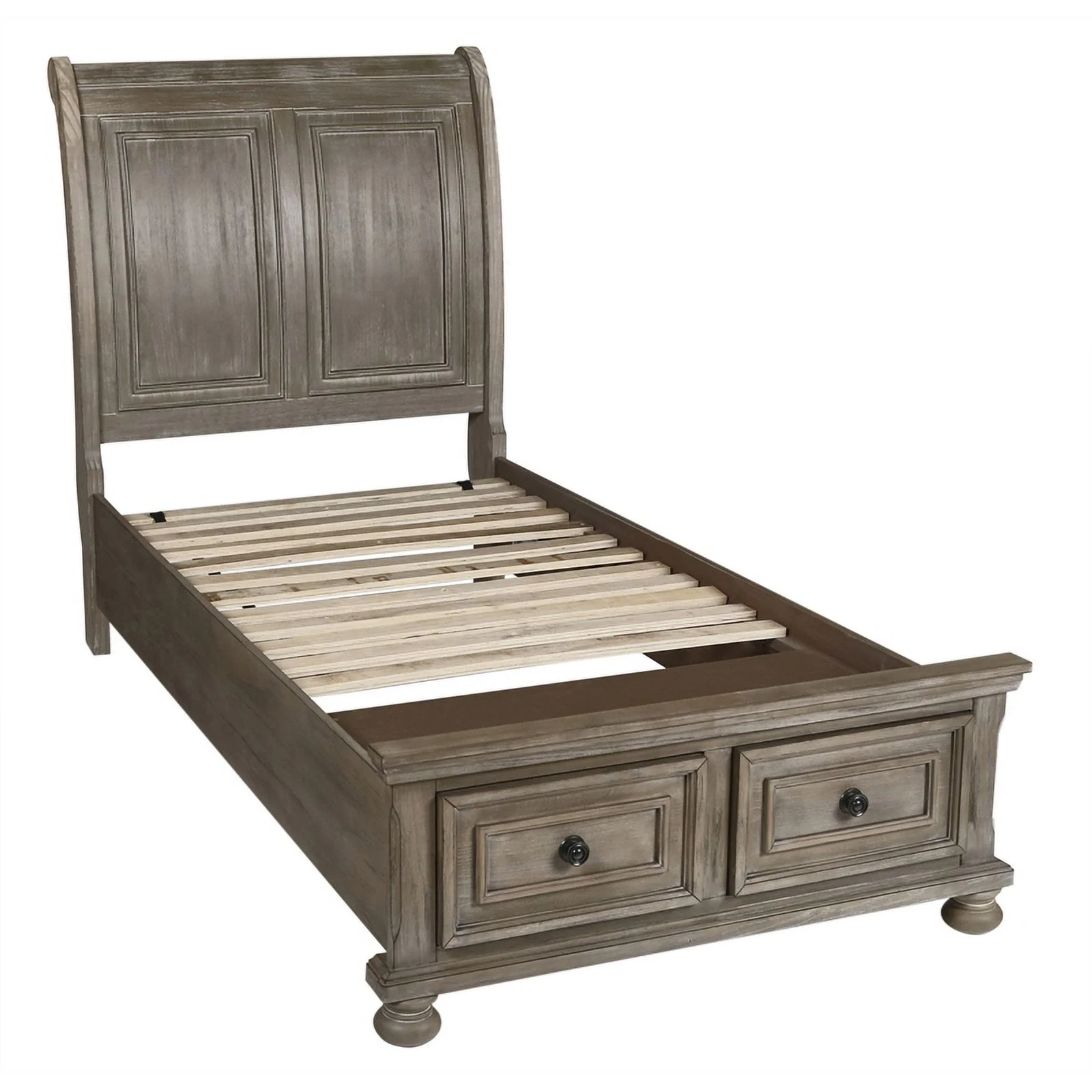 New Classic Furniture Allegra 4PC Wood Twin Bedroom Set with Chest in Pewter