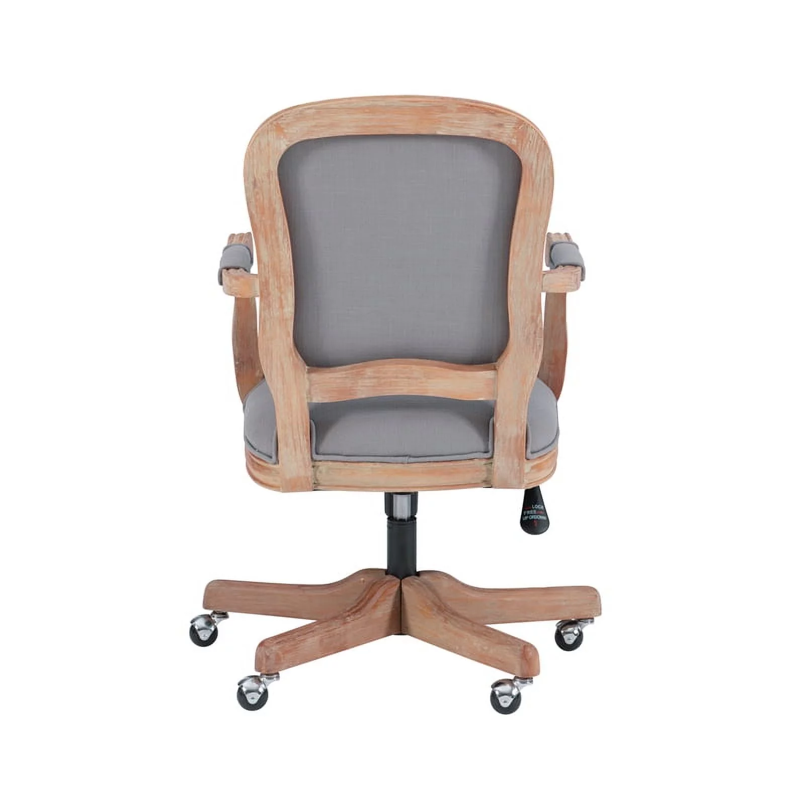 UrbanPro Farmhouse Wood Upholstered Office Chair Light Gray