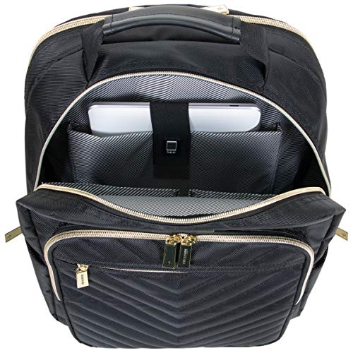 Kenneth Cole REACTION Chelsea Chevron Quilted Luggage, Black, 24-Inch Checked