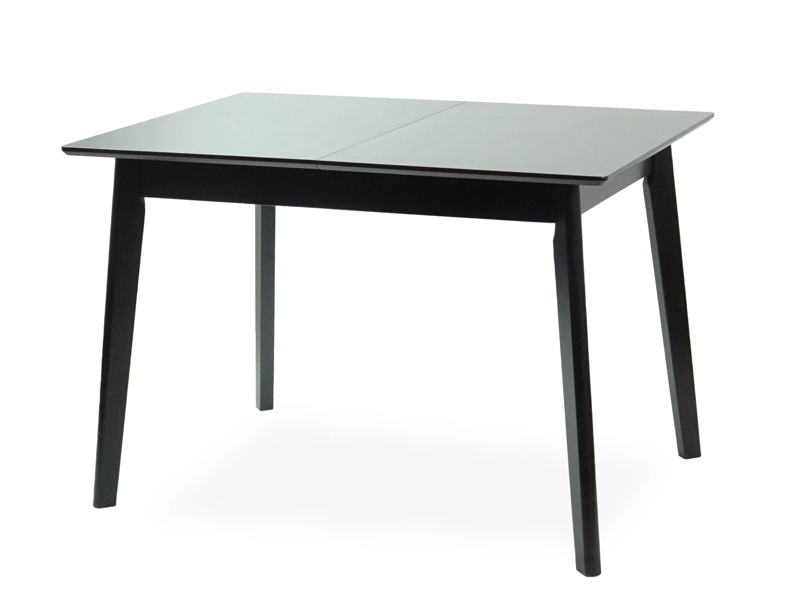 Wickerix Extendable Rectangular Dining Room Table Modern Solid Wood, Espresso (Black) Color