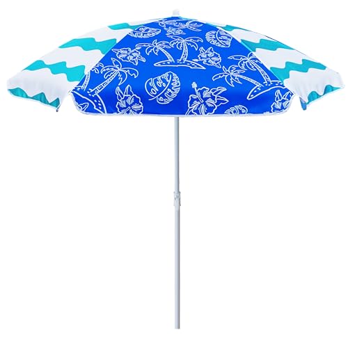 AMMSUN 5ft Seaside Beach Umbrella for Sand and Water Table - Kids Durable Umbrellas for children Beach Camping Garden Outdoor Play Shade