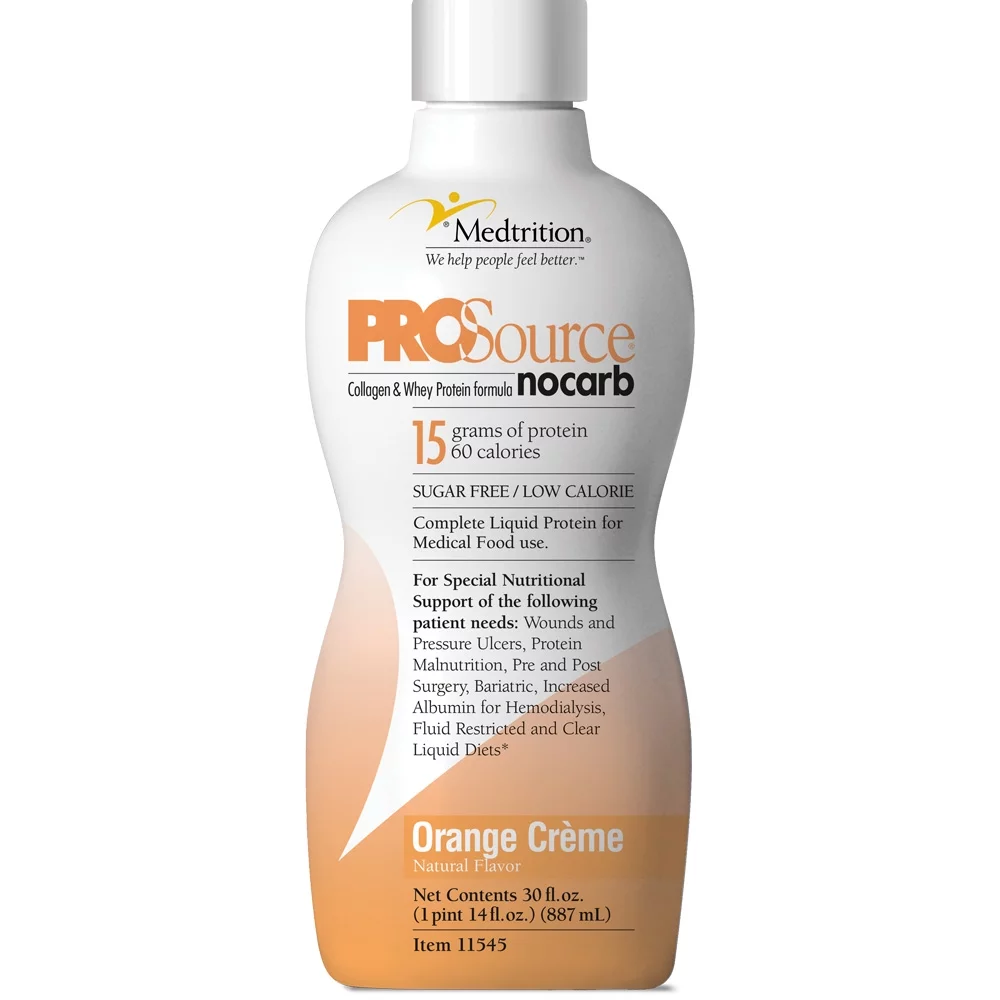 ProSource NoCarb Liquid Protein Supplement, Orange Creme, 32 oz. Bottle, 1 Ct
