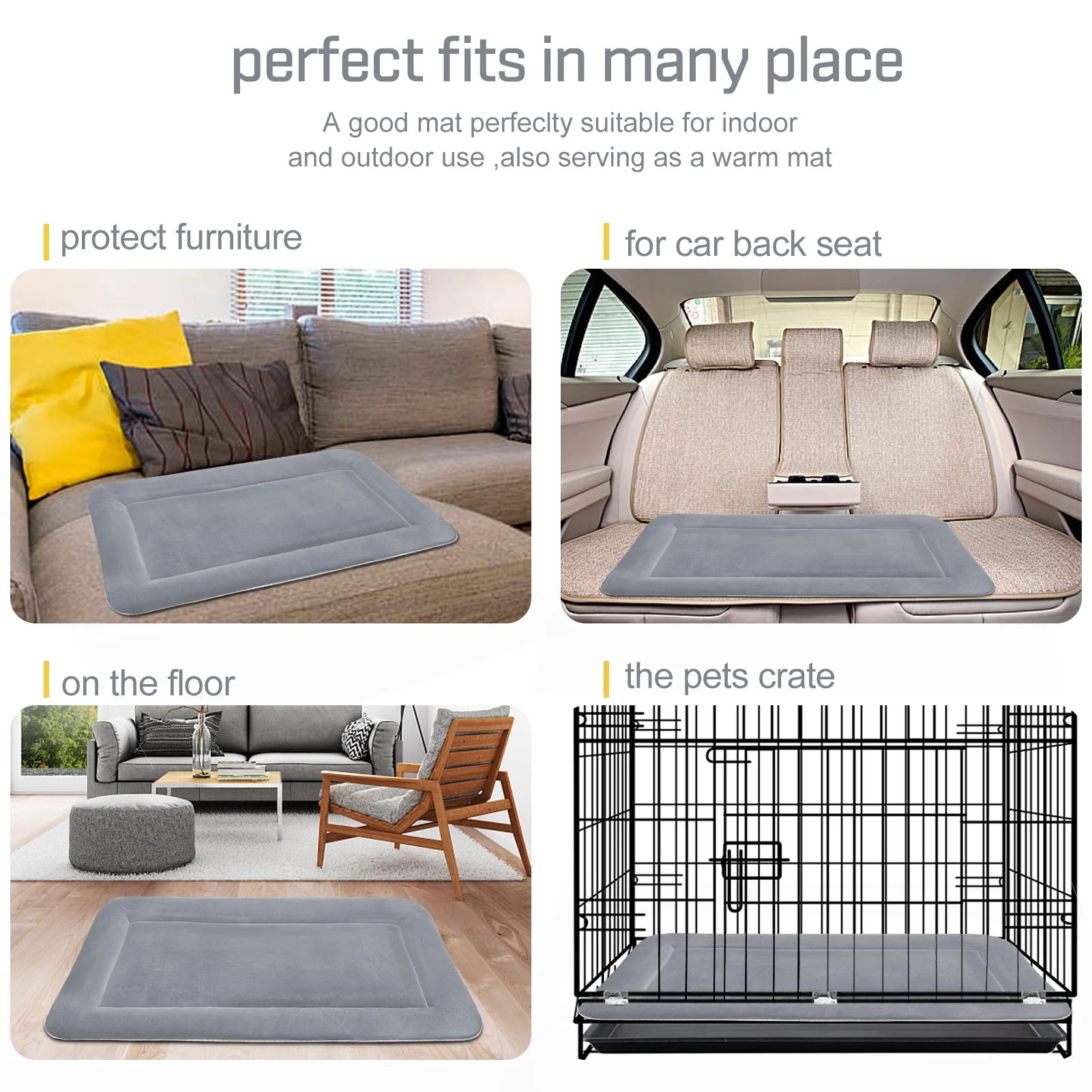 PROCIPE Large Dog Bed Crate Mat 47