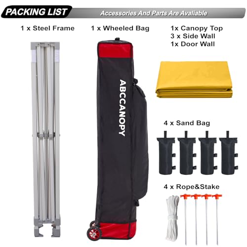 ABCCANOPY Easy Pop Up Canopy Tent with Sidewalls 10x10 Commercial -Series, White