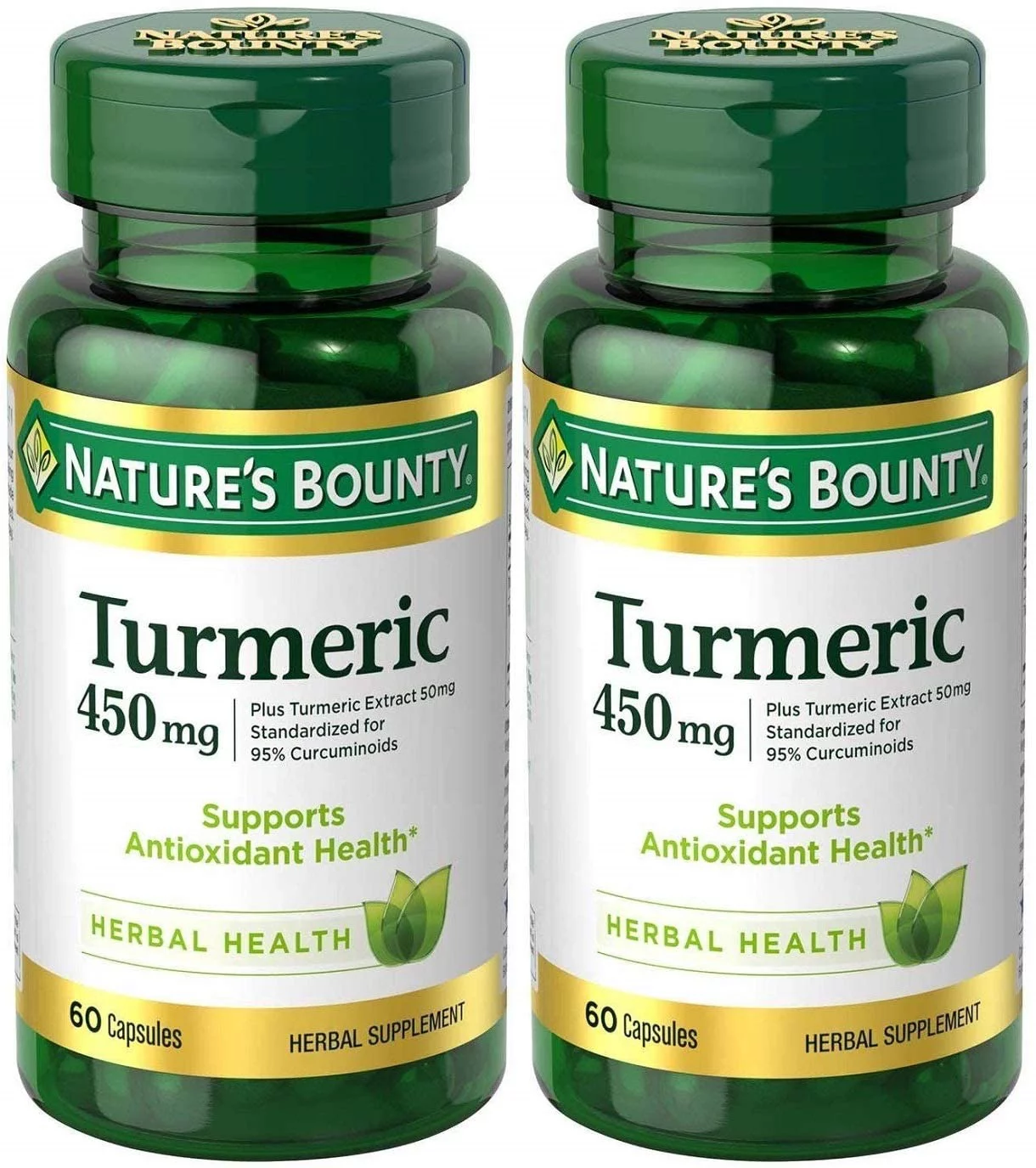 Nature's Bounty Turmeric Capsules 60 Capsules (Pack of 2)