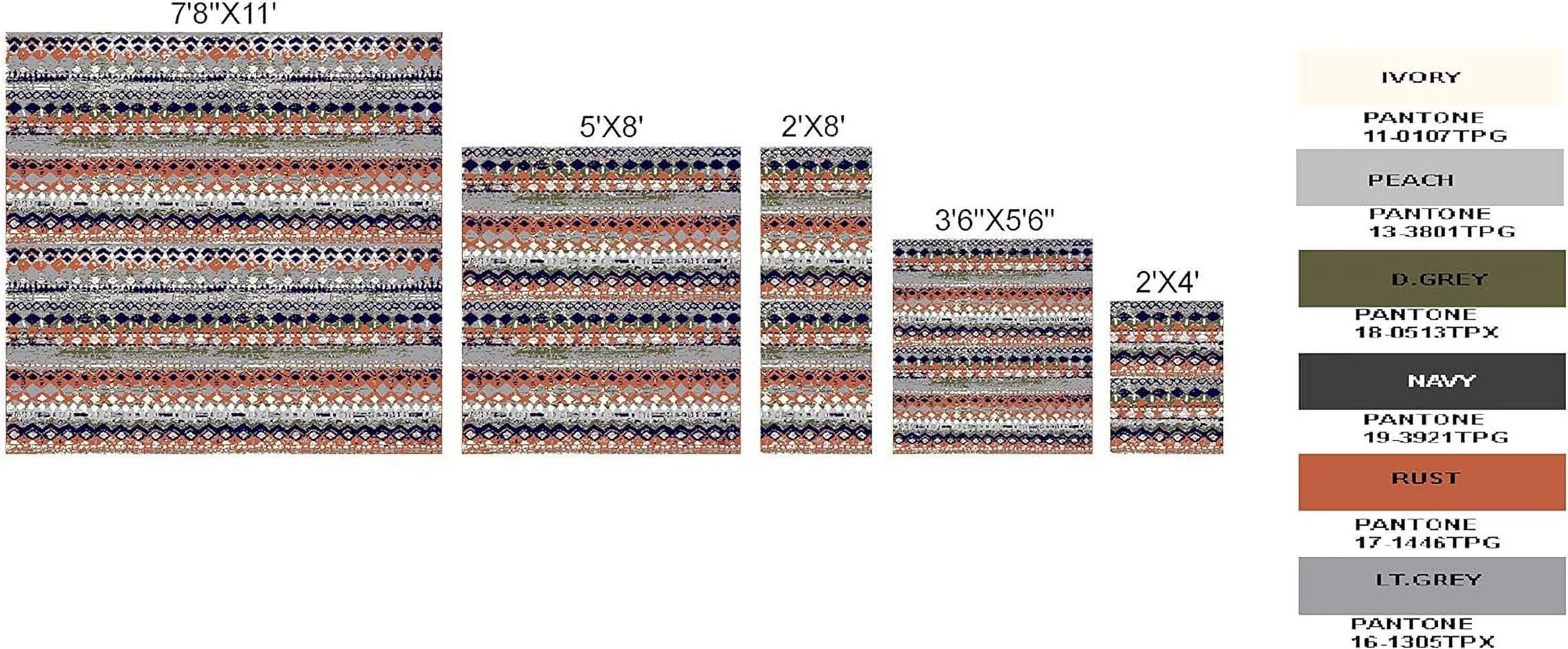 Geometric Pattern Runner Rug - 2 Ft. X 8 Ft, Light Grey, Rustic Theme Distressed Rug | Home Furnishings