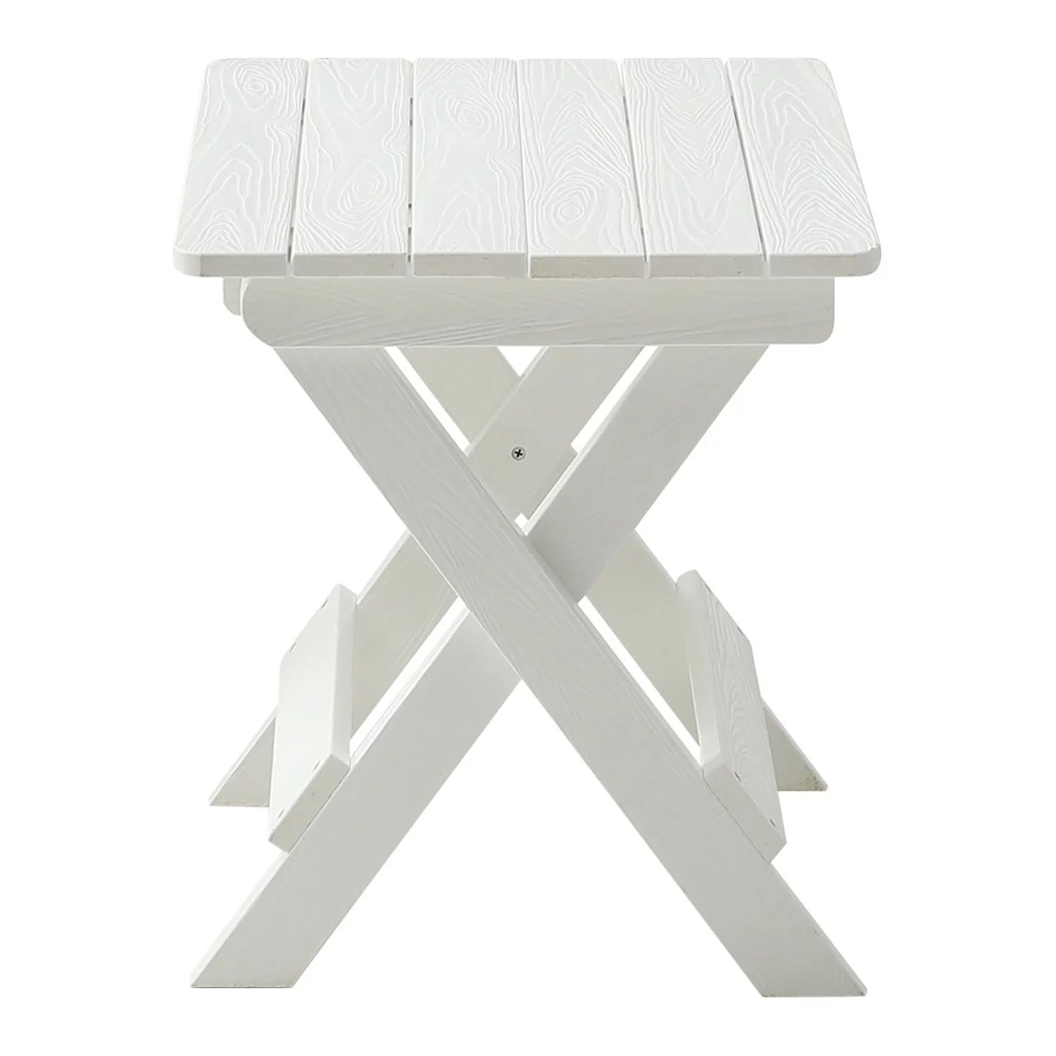HIPS Foldable Small Table and Chair Set with 2 Chairs and Rectangular Table White