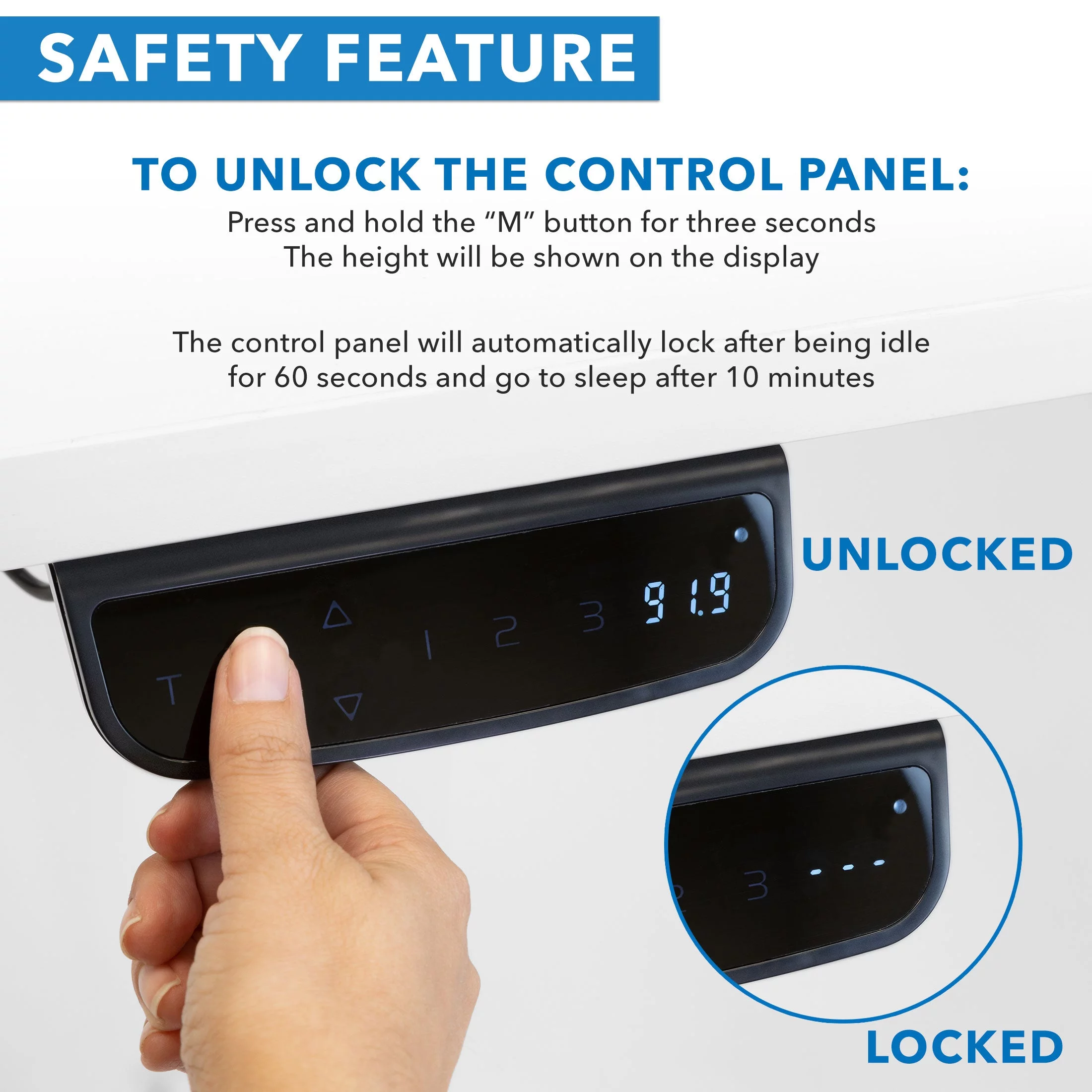 Mount-It! White Electric Standing Desk with Tabletop