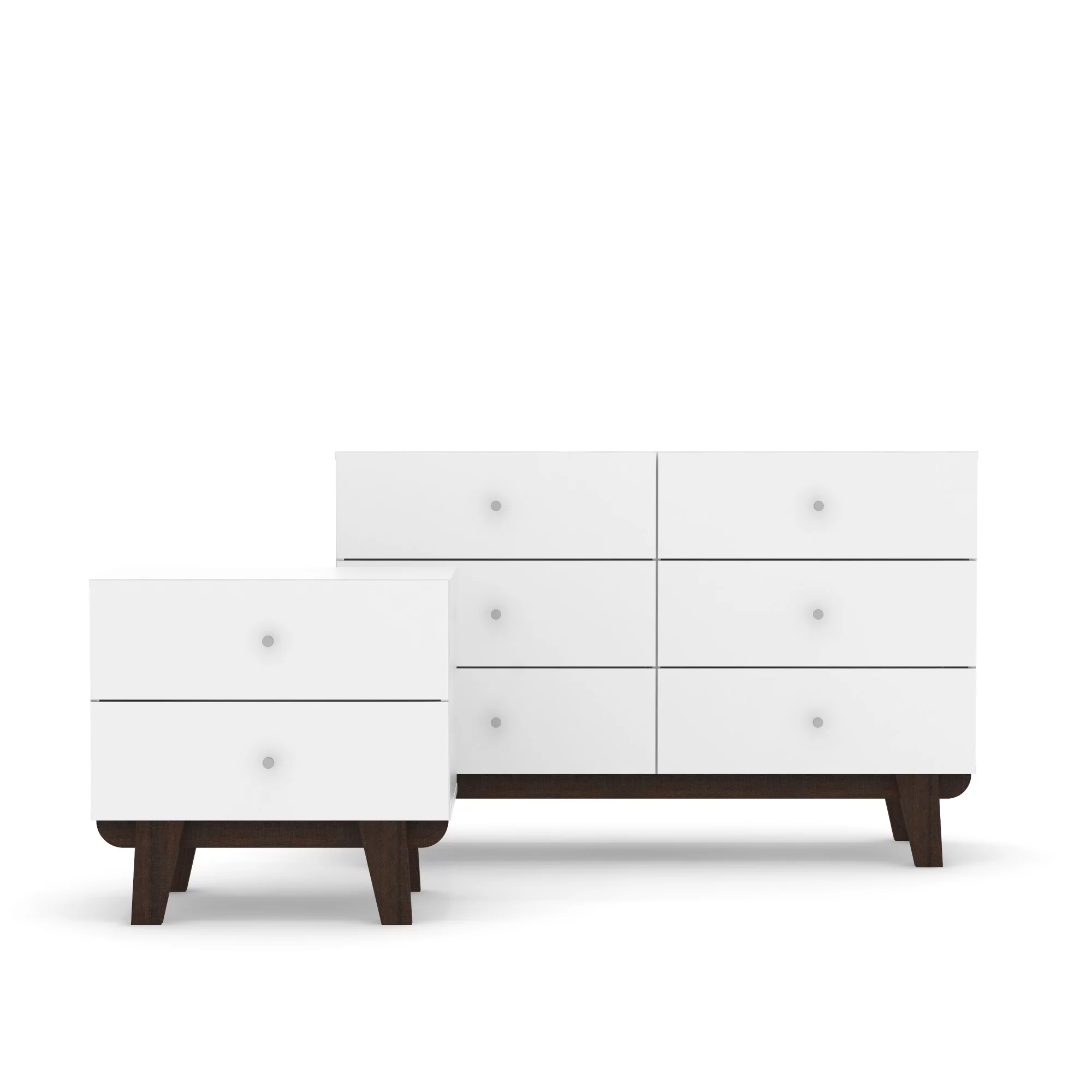 Kincaid Wood 2-Drawer Nightstand, Matte White, by Hillsdale Living Essentials