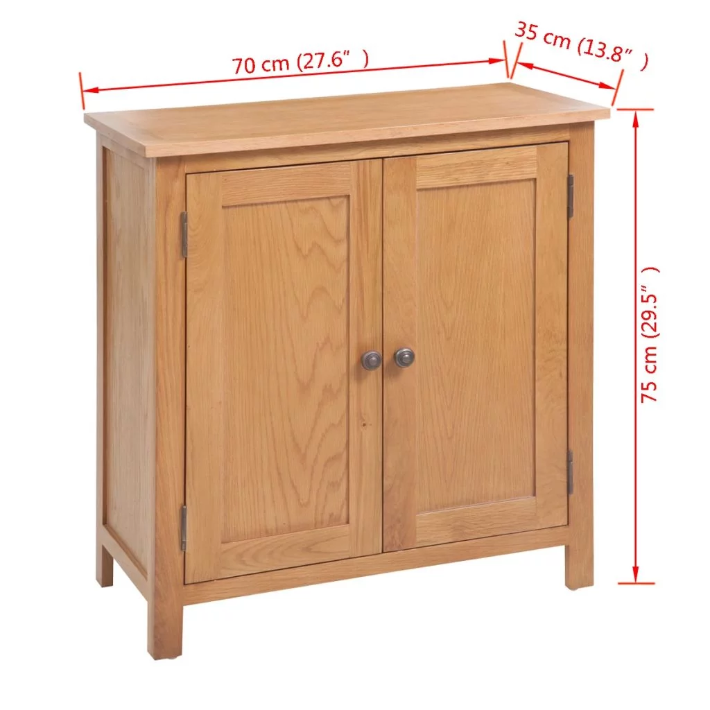 walmeck Sideboard Solid Oak Wood 27.6