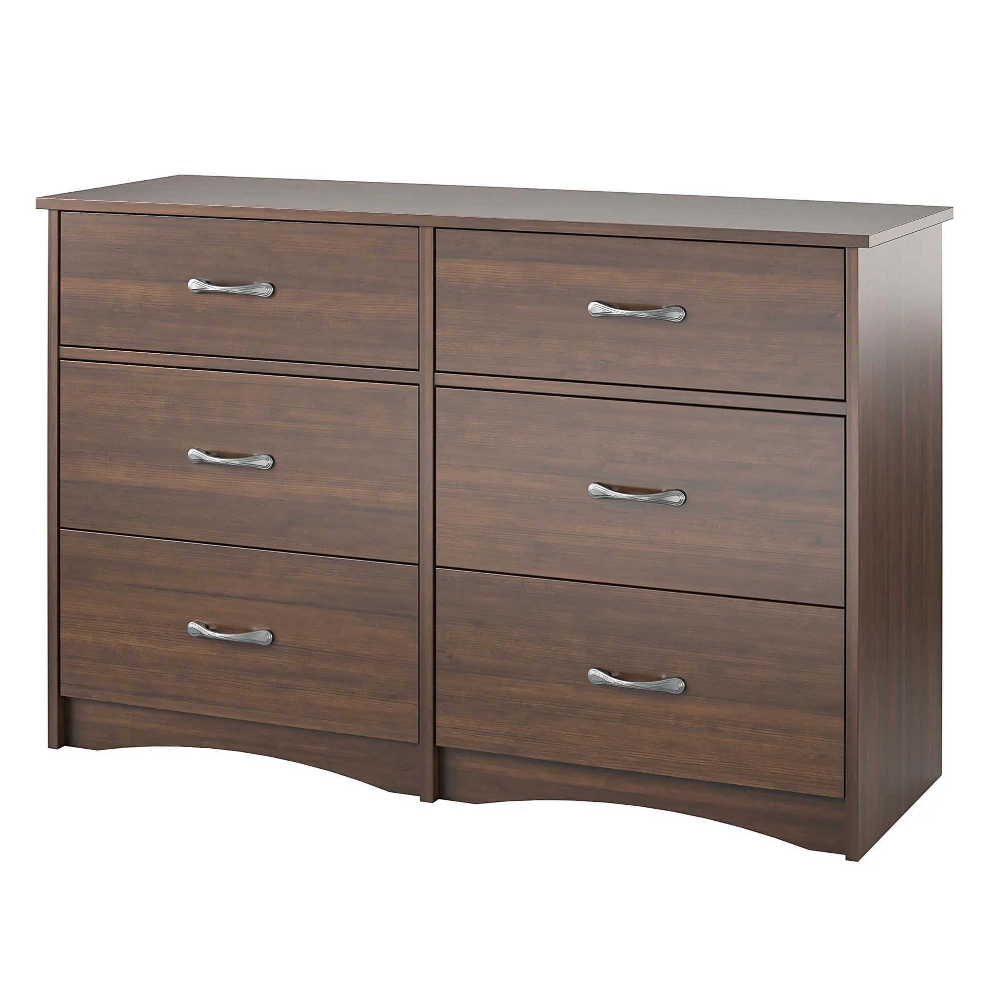 Ameriwood Home Jerry Hill Wide 6 Drawer Dresser, Cherry Oak