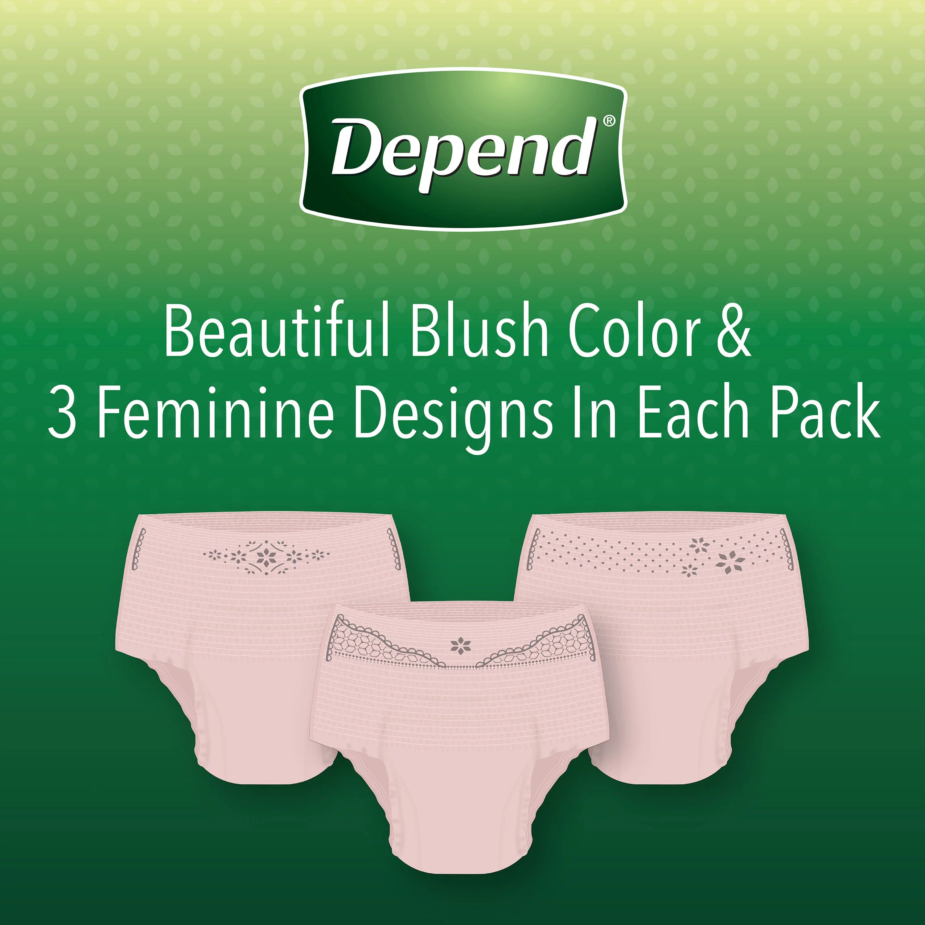 Depend Fit-Flex Women's Maximum Incontinence Underwear, XL, Light Pink, 48 Count