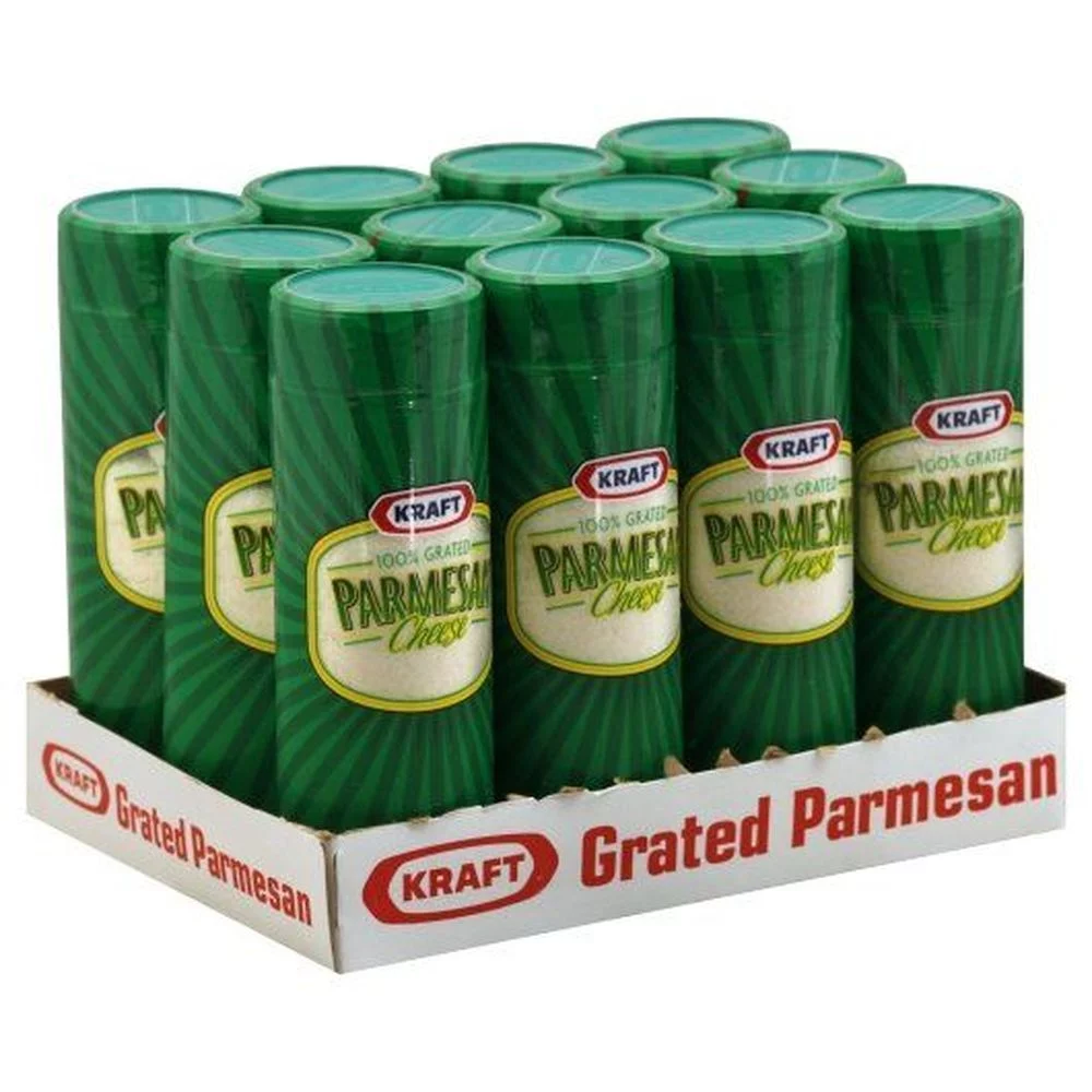 Kraft Grated Parmesan Cheese, 3 Ounce -- 24 per Case.