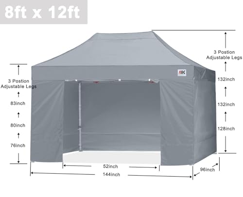 ABCCANOPY Easy Pop Up Canopy Tent with Sidewalls 10x10 Commercial -Series, White