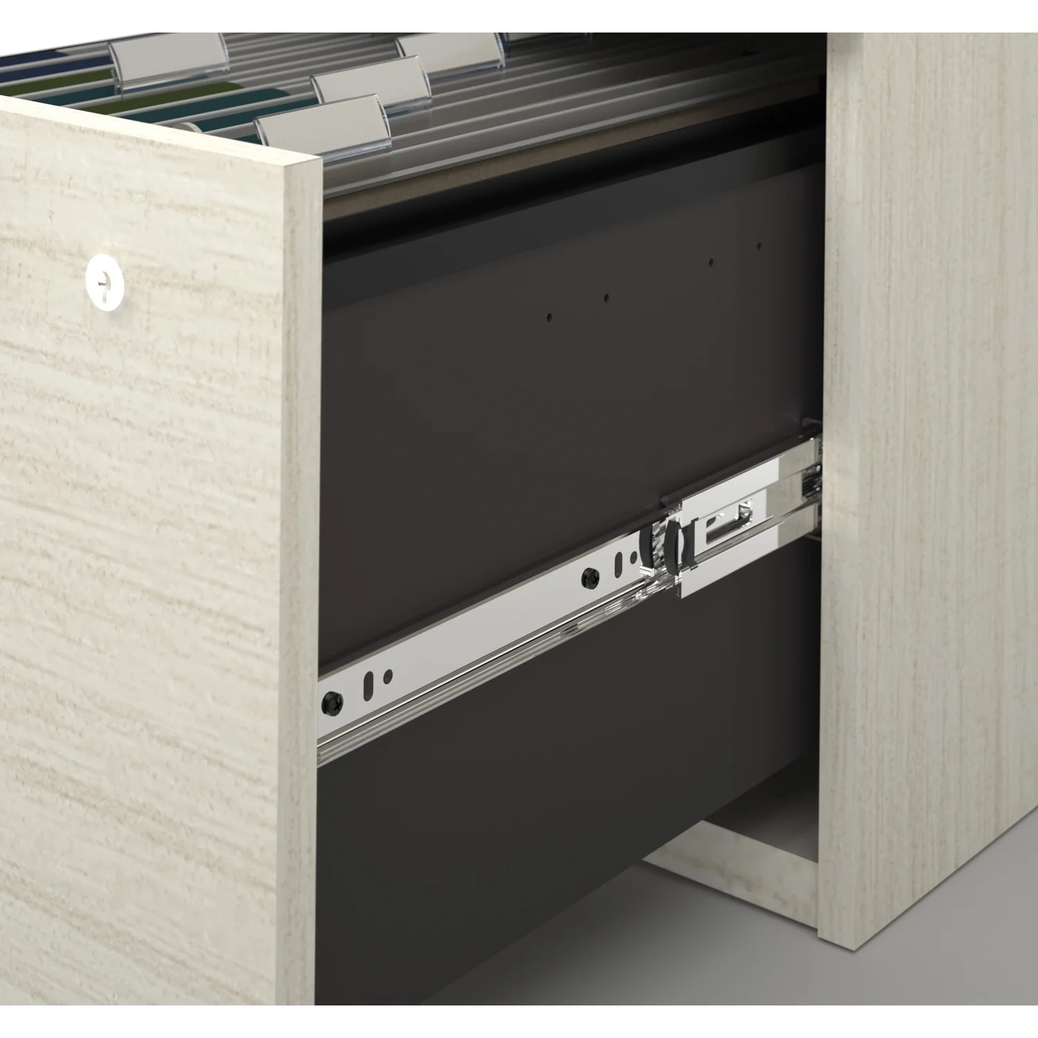 HomeStock Retro Revival U-Shaped Desk In White Chocolate