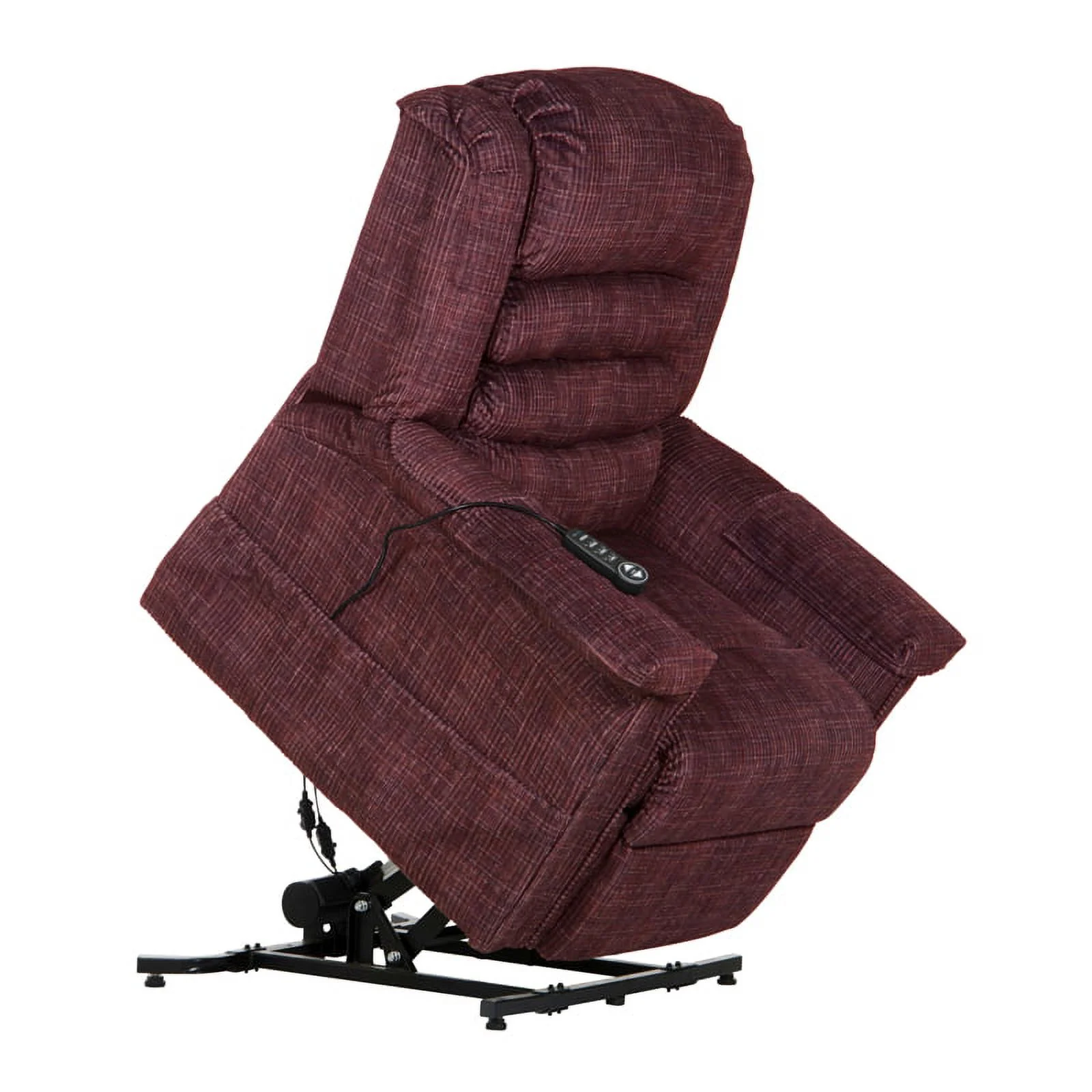 Catnapper Buckner Power Lift Assist Recliner in Red Polyester Fabric